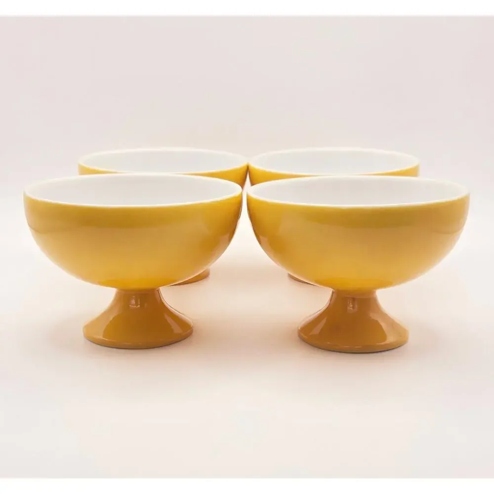 Mid- Century Yellow Ceramic Dessert Cups - Set of 4